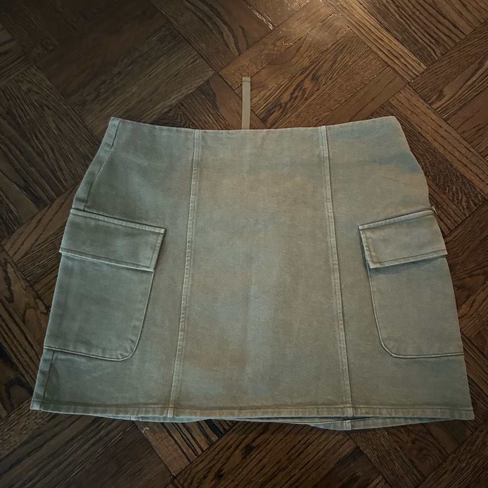 Olive Utility Pocket Skirt